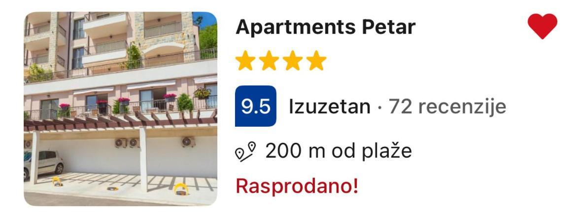 Apartments Petar بودفا المظهر الخارجي الصورة